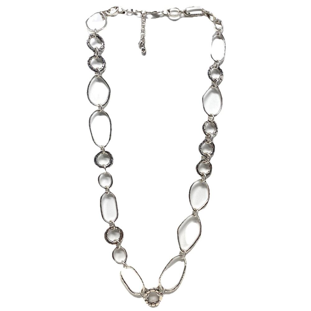 Brighton Pebble Link Silver Long Necklace